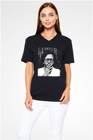 Eric Clapton Siyah Unisex V Yaka Tişört T-Shirt