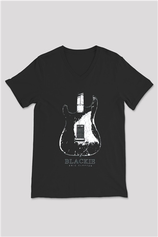 Eric Clapton Siyah Unisex V Yaka Tişört T-Shirt