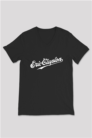 Eric Clapton Siyah Unisex V Yaka Tişört