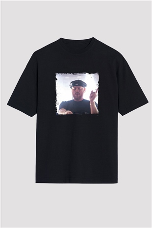 Eric Prydz Baskılı Unisex Oversize Siyah Tişört
