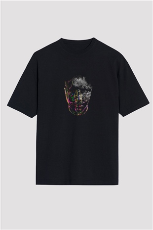 Eric Prydz Baskılı Unisex Oversize Siyah Tişört