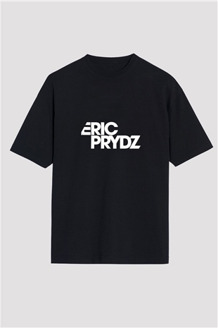 Eric Prydz Baskılı Unisex Oversize Siyah Tişört