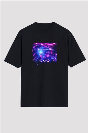 Eric Prydz Baskılı Unisex Oversize Siyah Tişört