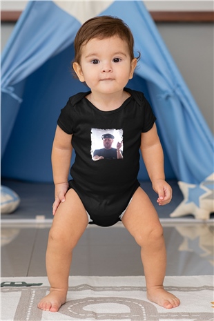 Eric Prydz Baskılı Unisex Siyah Bebek Body - Zıbın