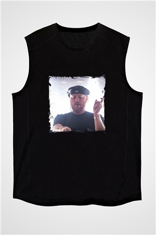 Eric Prydz Baskılı Unisex Siyah Kolsuz Tişört