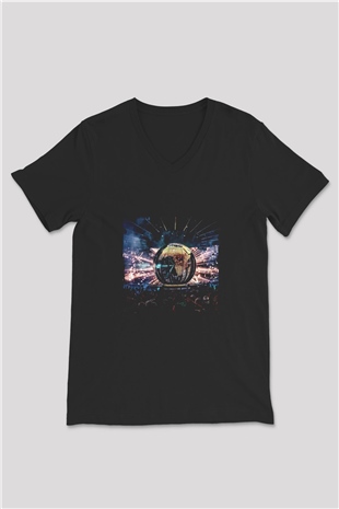 Eric Prydz Baskılı Unisex Siyah V Yaka Tişört