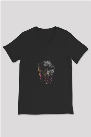 Eric Prydz Baskılı Unisex Siyah V Yaka Tişört