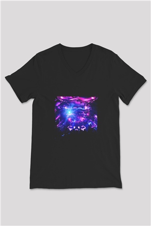 Eric Prydz Baskılı Unisex Siyah V Yaka Tişört