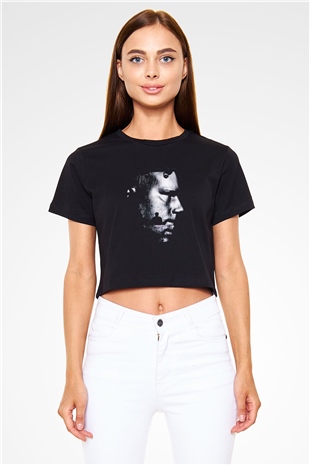Eric Prydz Siyah Crop Top Tişört