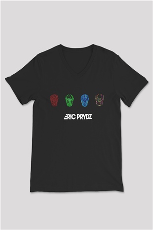Eric Prydz Siyah Unisex V Yaka Tişört T-Shirt