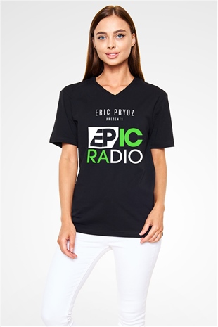 Eric Prydz Siyah Unisex V Yaka Tişört T-Shirt