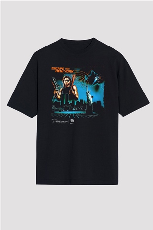 Escape from New York Siyah Oversize Tişört