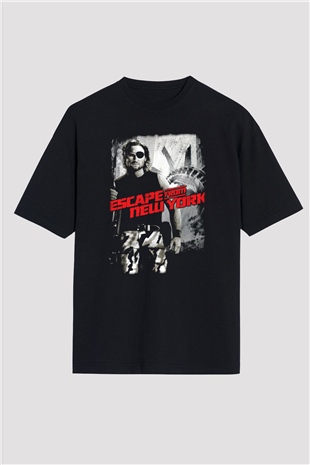 Escape from New York Siyah Oversize Tişört