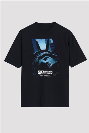 Escape from New York Siyah Oversize Tişört