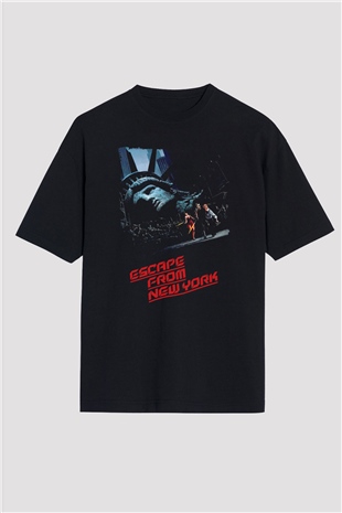 Escape from New York Siyah Oversize Tişört
