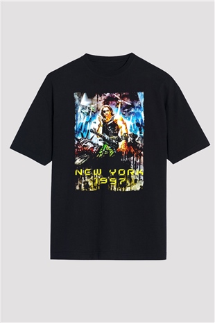 Escape from New York Siyah Oversize Tişört