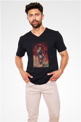 Escape from New York Siyah Unisex  V Yaka Tişört