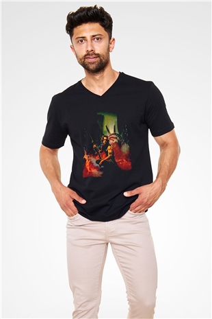 Escape from New York Siyah Unisex  V Yaka Tişört