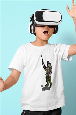 Escape From Tarkov Baskılı Beyaz Unisex Beyaz Çocuk Tişört - Tshirt