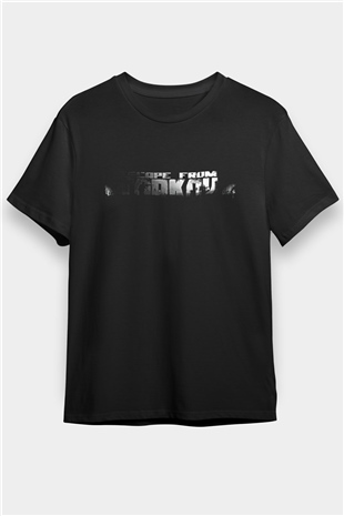 Escape From Tarkov Baskılı Unisex Siyah Tişört - Tshirt