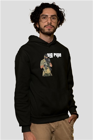 Escape From Tarkov Baskılı Unisex Siyah Kapüşonlu Sweatshirt