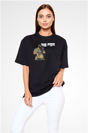 Escape From Tarkov Baskılı Unisex Siyah Oversize Tişört - Tshirt