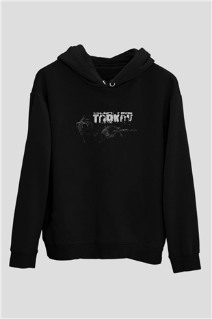 Escape From Tarkov Baskılı Unisex Siyah Kapüşonlu Sweatshirt