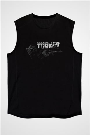 Escape From Tarkov Baskılı Unisex Siyah Kolsuz Tişört - Tshirt