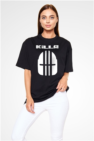 Escape From Tarkov Baskılı Unisex Siyah Oversize Tişört - Tshirt