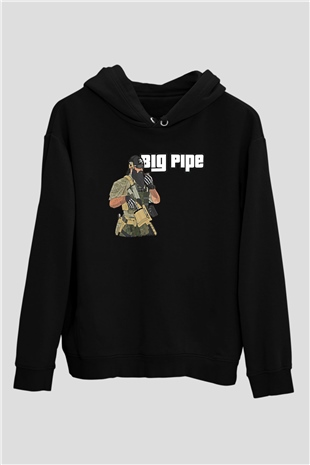 Escape From Tarkov Baskılı Unisex Siyah Kapüşonlu Sweatshirt
