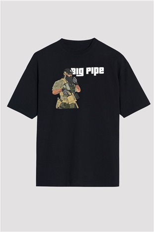 Escape From Tarkov Baskılı Unisex Siyah Oversize Tişört - Tshirt