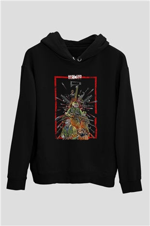Escape From Tarkov Baskılı Unisex Siyah Kapüşonlu Sweatshirt