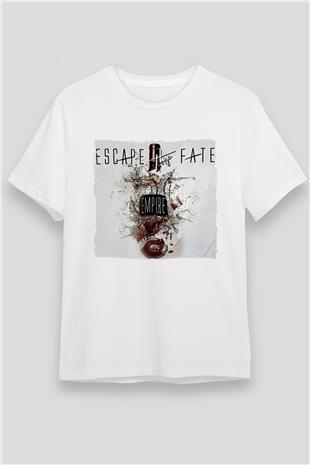 Escape the fate Baskılı Unisex Beyaz Tişört - Tshirt
