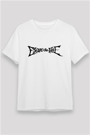 Escape the fate Baskılı Unisex Beyaz Tişört - Tshirt