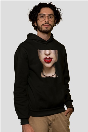 Escape the fate Baskılı Unisex Siyah Kapüşonlu Sweatshirt