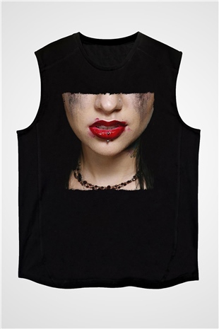 Escape the fate Baskılı Unisex Siyah Kolsuz Tişört - Tshirt