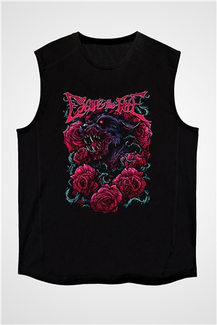 Escape the fate Baskılı Unisex Siyah Kolsuz Tişört - Tshirt