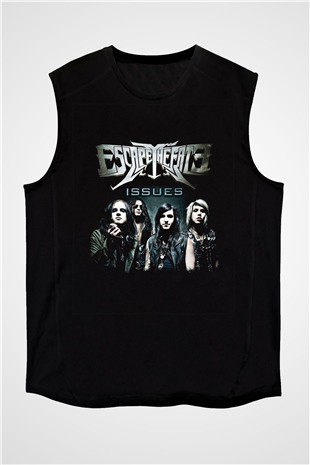 Escape The Fate Baskılı Unisex Siyah Kolsuz Tişört