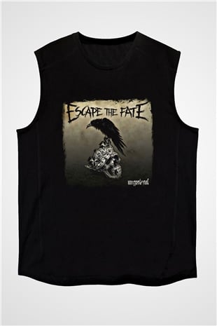 Escape The Fate Baskılı Unisex Siyah Kolsuz Tişört