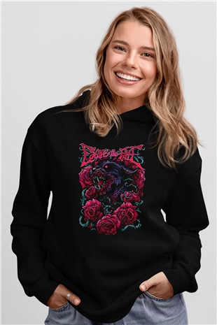 Escape the fate Baskılı Unisex Siyah Kapüşonlu Sweatshirt