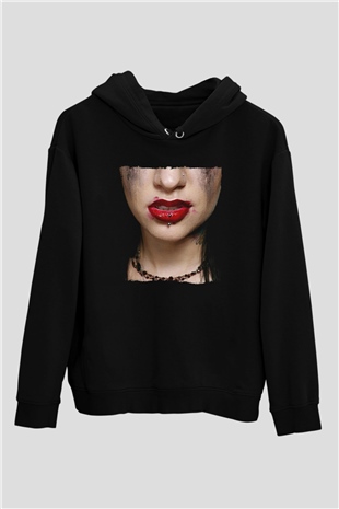 Escape the fate Baskılı Unisex Siyah Kapüşonlu Sweatshirt