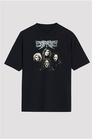 Escape the fate Baskılı Unisex Siyah Oversize Tişört - Tshirt