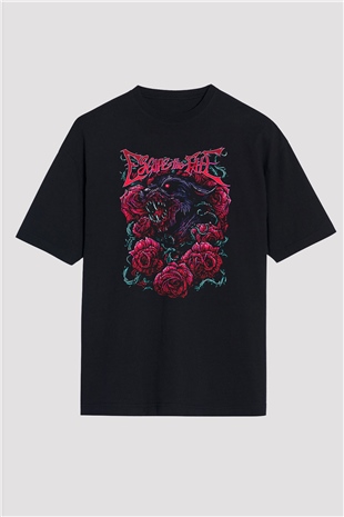 Escape the fate Baskılı Unisex Siyah Oversize Tişört - Tshirt