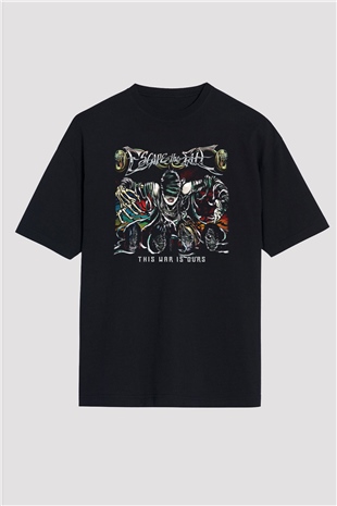 Escape the fate Baskılı Unisex Siyah Oversize Tişört - Tshirt