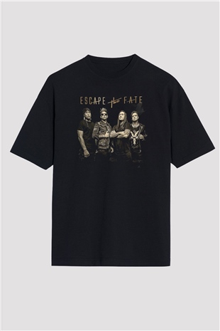Escape the fate Baskılı Unisex Siyah Oversize Tişört - Tshirt