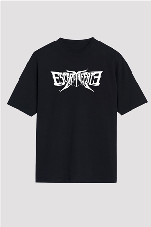 Escape the fate Baskılı Unisex Siyah Oversize Tişört - Tshirt
