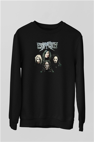 Escape the fate Baskılı Unisex Siyah Sweatshirt