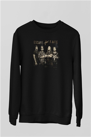 Escape the fate Baskılı Unisex Siyah Sweatshirt