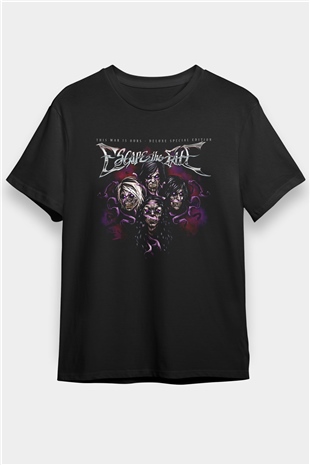 Escape the fate Baskılı Unisex Siyah Tişört - Tshirt