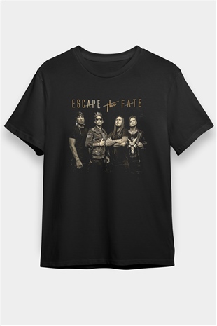 Escape the fate Baskılı Unisex Siyah Tişört - Tshirt